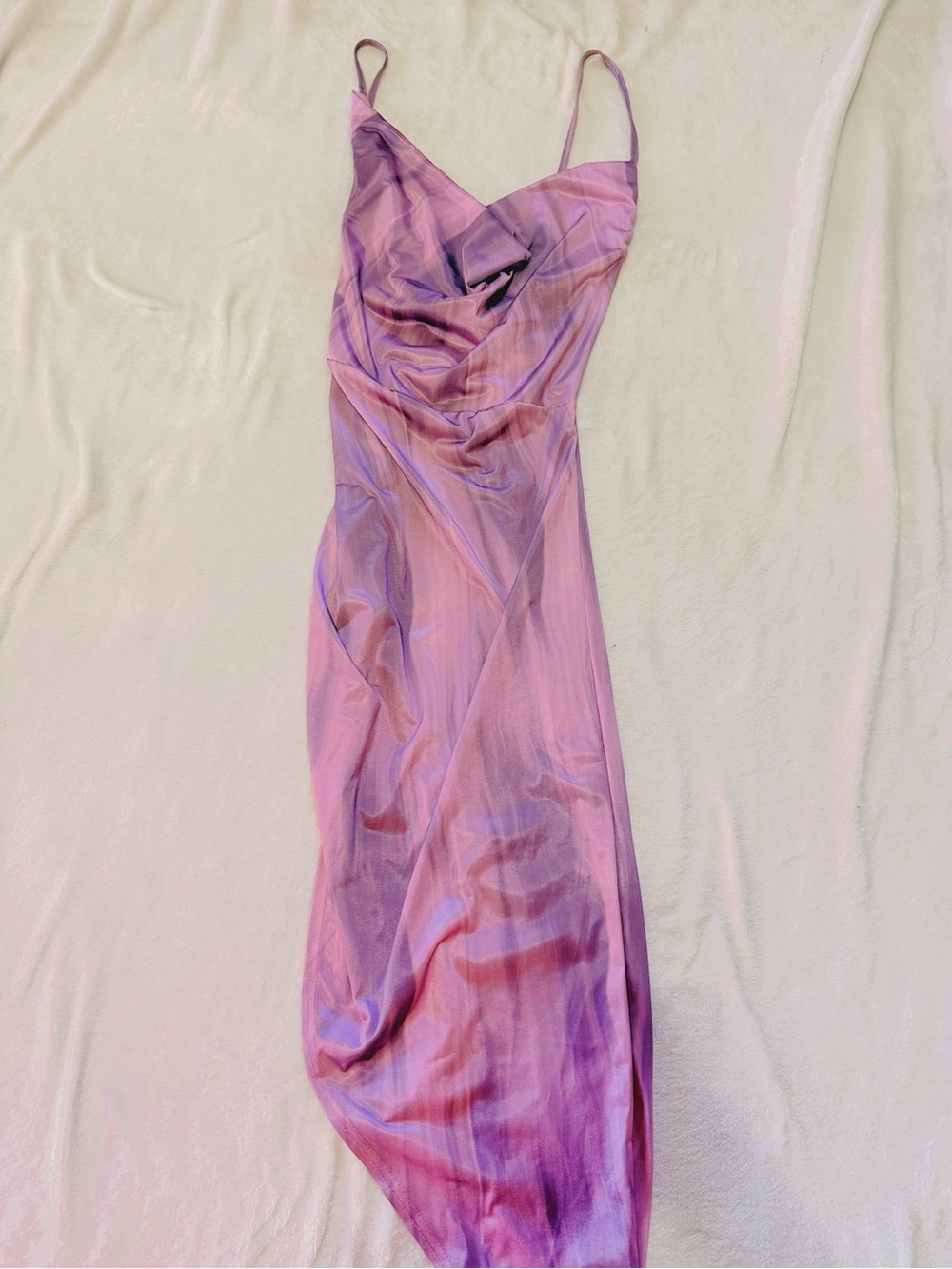 Missguided Lavender Pink Satin Slip Maxi Dress